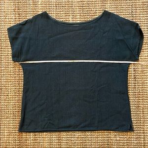 Dark green linen/ blend shirt